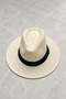 Banded Round Wide Brim Straw Fotr Hat Unisex - 2