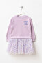 Girl's Dress with Tulle Print Detail - 2