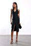 Black Halter Neck Midi Dress 12483 - 3