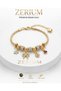 Women's Steel Charm Bracelet Premium Series with Ribbon Lock and Star Figure