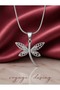 Stainless Steel Zircon Stone Silver Color Dragonfly Necklace