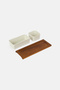 2 Pieces Acacia Wood Porcelain Serving Set - 3