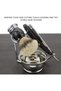 Manual razor holders, shaving bowl holders, and electroplated metal razor holders are used to store safety razors and shaving brushes. - 2