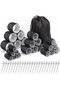 Curling irons - 24 hair rollers (6 jumbo, 6 large, 6 medium, 6 small) and 24 clips for all hair lengths (black)