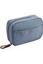 Rectangular cosmetic bag – A portable cosmetic bag that fits in a handbag or suitcase – Suitable for women and girls (rectangular gray-blue) - 5