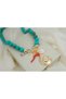 Ykl134 Turquoise Beaded Sea Shell and Coral Charm Detailled Summer Necklace - 2