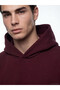 Burgundy Kangaroo Pocket Men's Hoodie - 3