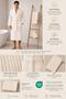 Eldy Men's Bathrobe Set, 3 Pieces, 100% Cotton Certified Shawl Collar Striped Bathrobe Set - Cream Color - 6