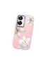 Realme C55 Compatible Case Camera Protector Pink Silicone Couple Phone Case with Floral Pattern - 3