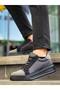 Zrk-X46 High Quality Parachute Fabric Black Gray High Sole Sneakers - 7