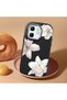 Infinix Smart 9 Compatible Case Camera Protector Black Silicone Couple Phone Case with Floral Pattern - 2