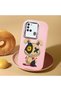 Samsung Galaxy A21S Compatible Case Camera Protector Pink Silicone Couple Phone Case Character Patterned - 2