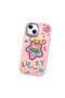 iPhone 14 Plus Compatible Case with Camera Protection Pink Silicone Couple Phone Case with Heart Pattern - 3