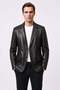 Adrian Black Lined Buttoned Men's Genuine Leather Classic Jacket - 3