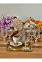 180 Cc Mouthpiece with Optical Crystal, Original Gilded 6-Piece Coffee Water Glass, Soft Drink Glass, Dowry Gift - 5
