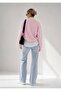 Women's Three-Thread Ribbed Cotton Oversize Sweatshirt - 4