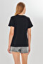Women's Black 100% Cotton Sunshine Printed T-Shirt - 6