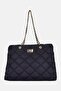 Women Brand Logo Shopper Bag, Black