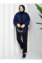 Rubber Detailed Front Patched Hijab Jacket Rc3137 - 4