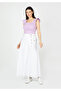 Sports Cotton Snap-Fastened Detailed Maxi Long Skirt