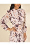 Women Pink Printed Belted Long Sleeve Dress - 2