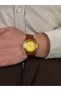 Vintage Gold Dial Brown Men's Wristwatch Genuine Leather Band Stainless Steel Case Colorfast with Calendar - 2