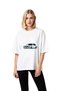 Women's Oversize T-Shirt Classic Automobile Tuning Art Print Relaxed Fit Casual Wear Modern Stylish Elegant