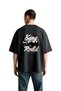Men's Oversize Printed T-Shirt Vintage Car Themed King of the Road Written Relaxed Fit Casual Modern