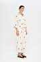 Women's Ethnic Embroidered Flowy Three-Quarter Sleeve Natur Shirt - 4
