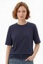 Unisex Indigo Navy Blue Oversize 70% Cotton T-Shirt - 3