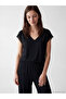 Two Mt Shop Quality Lcw Dream Black Plain Short Sleeve Women's Pajama Set - 2