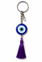 Purple Tasseled Evil Eye Bead Keychain Gift Accessory for Bag and Key - 3