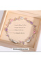 Bracelet Pink-Purple-White Crystal Stone Tiny Leaf Detail Silver Color Steel Bracelet - 3
