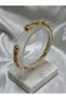 Gold Twisted Design Steel Handcuff Bracelet – Modern Stylish Bracelet for Women - 2