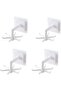 Four-piece rotating hook set, 360-degree white