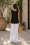 Elegance All Day Long - Women's Summer Viscose Blouse with Ring Detail and Straps - 3