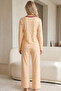 Yellow Patterned Buttoned Cotton Lycra Knitted Pajama Set26240290 - 3