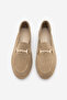 Women's Genuine Leather Chain Loafer Casual Shoes Tanle Earth Suede - 7