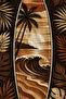 Retro Coffee Palm and Wave Pattern 70X150 Beach Towel - Digital Printed Fade-Resistant Bath Towel - 3