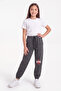 Girl's Double Pocket Printed Colorful Sweatpants - 2