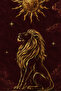 Zodiac Golden Lion Sunny Burgundy Patterned 70X150 Beach Towel - Digital Printed Fade-Resistant Bath Towel - 3