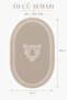 Mink Embroidered Non-Slip Leather Based Oval Bath Mat with Tassels and Fringes, Washable Bathroom Set Efila - 5