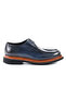 Eva Sole Navy Blue Genuine Leather Lace-Up Casual Men's Shoes - E4248