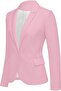 Women's Long Sleeve Formal Notch Lapel Button Down Blazer Pockets Jacket - 2