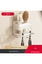 No Drill Wall Mount Toothbrush Holder, Aluminum Bathroom Toothpaste Cup Organizer Rack, Light Luxury Bathroom Storage Shelf with Ventilated Drying Slots for Electric Toothbrush - 2