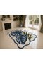 Eta Traditional Patterned Modern Woven Base Decorative Carpet Eta4067Blue - 3