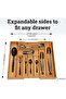 Bamboo Silverware Organizer for Drawer, Expandable Silverware Tray for Drawer, Kitchen Drawe - 2