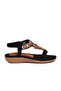 Women's Black Padded Sole Stone-Embellished Stylish Ankle Strap Sandals 9639 Z
