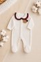 Baby Girl Collar Detailed 3-Piece Jumpsuit Set with Booties One Size 0-3 Months Cotton Newborn Organic - 3