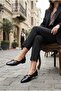 20966 Comfortable, Stylish, Elegant Trok Patterned Women's Ballerinas with Buckle Detail - 4